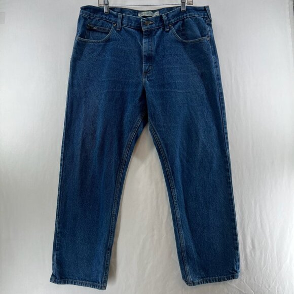 Lee Other - Lee Regular Fit Jeans Mens 40X30 Straight Fit Button Zip Fly 5-Pocket Denim Blue